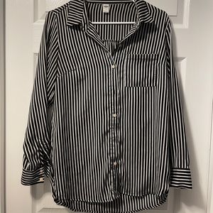 Old Navy Black & White Striped Blouse